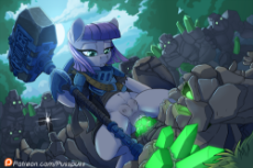 1766007__explicit_artist-colon-pusspuss_maud pie_art pack-colon-rpg_armor_camera flashes_cellphone_crotchboobs_earth pony_fantasy class_f.png