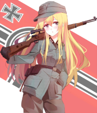 Anime Wehrmacht girl with uniform and rifle.jpg