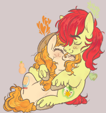 6731022__safe_imported+from+derpibooru_bright+mac_fluttershy_pear+butter_earth+pony_pony_brightbutter_butterscotch_cuddling_duo_duo+male+and+female_female_heart.jpg
