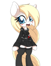 0153_OAT_Pony_AN_M_Aryanne_Hoofler_bipedal_uniform_cute_cat_tooth_sks_clothes_happy_smiling_armband_swastika_long_hair_eyelashes.png