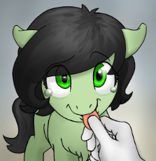 1142480__safe_oc_simple background_looking at you_open mouth_tongue out_artist needed_floppy ears_oc-colon-anon_hand.png
