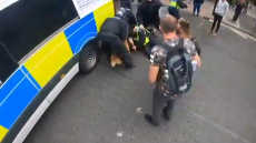 Police brutality at anti-vaccine passport protest in London.mp4