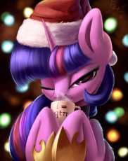1904508__safe_artist-colon-foughtdragon01_twilight sparkle_alicorn_bedroom eyes_chocolate_christmas_cute_female_food_grin_hat_holiday_hoof shoes_hot ch.jpeg