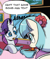 1686479__safe_rarity_coco+pommel_female_pony_mare_unicorn_earth+pony_open+mouth_edit_tongue+out_food_dialogue_sitting_cropped_speech+bubble_looking+a.png