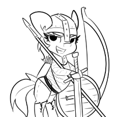 2530359__safe_artist-colon-tjpones_rainbow+dash_pegasus_pony_g4_armor_arrow_bipedal_bipedal+leaning_black+and+white_bow+28weapon29_chainmail_female_grayscale_he.png