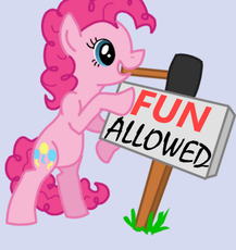 7479__artist needed_safe_pinkie pie_bipedal_bipedal leaning_earth pony_female_fun_hammer_leaning_mare_meme_mouth hold_no fun allowed_pony.png