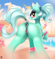 1957144__explicit_artist-colon-nevobaster_lyra heartstrings_alternate hairstyle_anatomically correct_anus_beach_blushing_city_clothes_dia.png