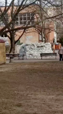 Ukrainian Forces fortify civilian School in Odessa.webm