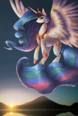 1828123__safe_artist-colon-coma392_princess+celestia_alicorn_crown_female_flying_horseshoes_jewelry_lake_looking+at+you_mare_mountain_peytral_pony_rega.png