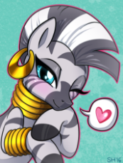 1308098__safe_zecora_solo_female_simple+background_smiling_blushing_cute_looking+at+you_jewelry_bedroom+eyes_bust_heart_piercing_portrait_one+eye+clo.png