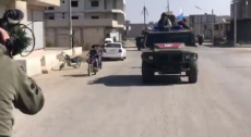 EXCLUSIVE Syria Russian Military Police patrolling along the Turkish border from Kobani towards Jarabulus..mp4